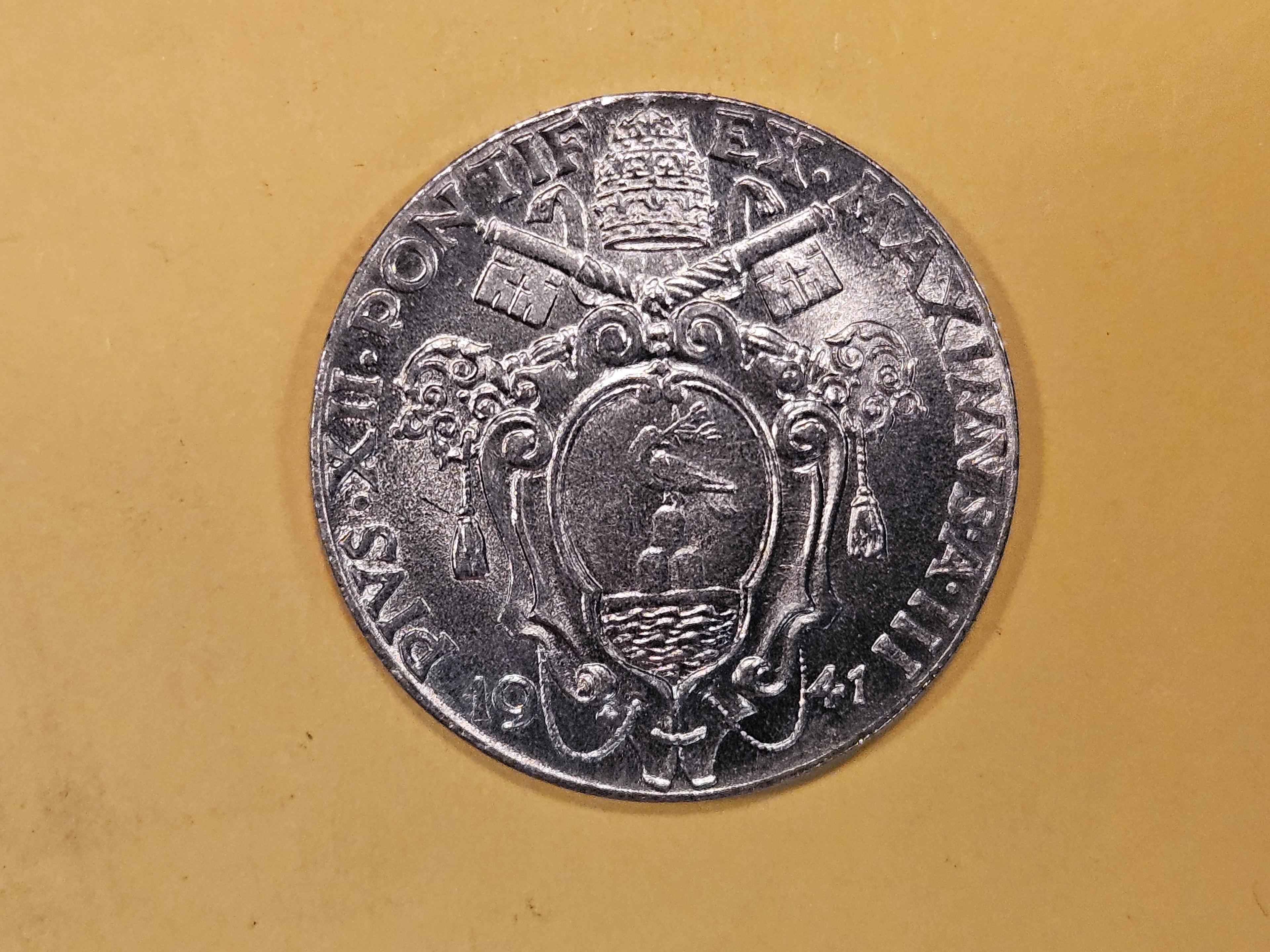 GEM Brilliant Uncirculated 1941 Vatican 50 centavo