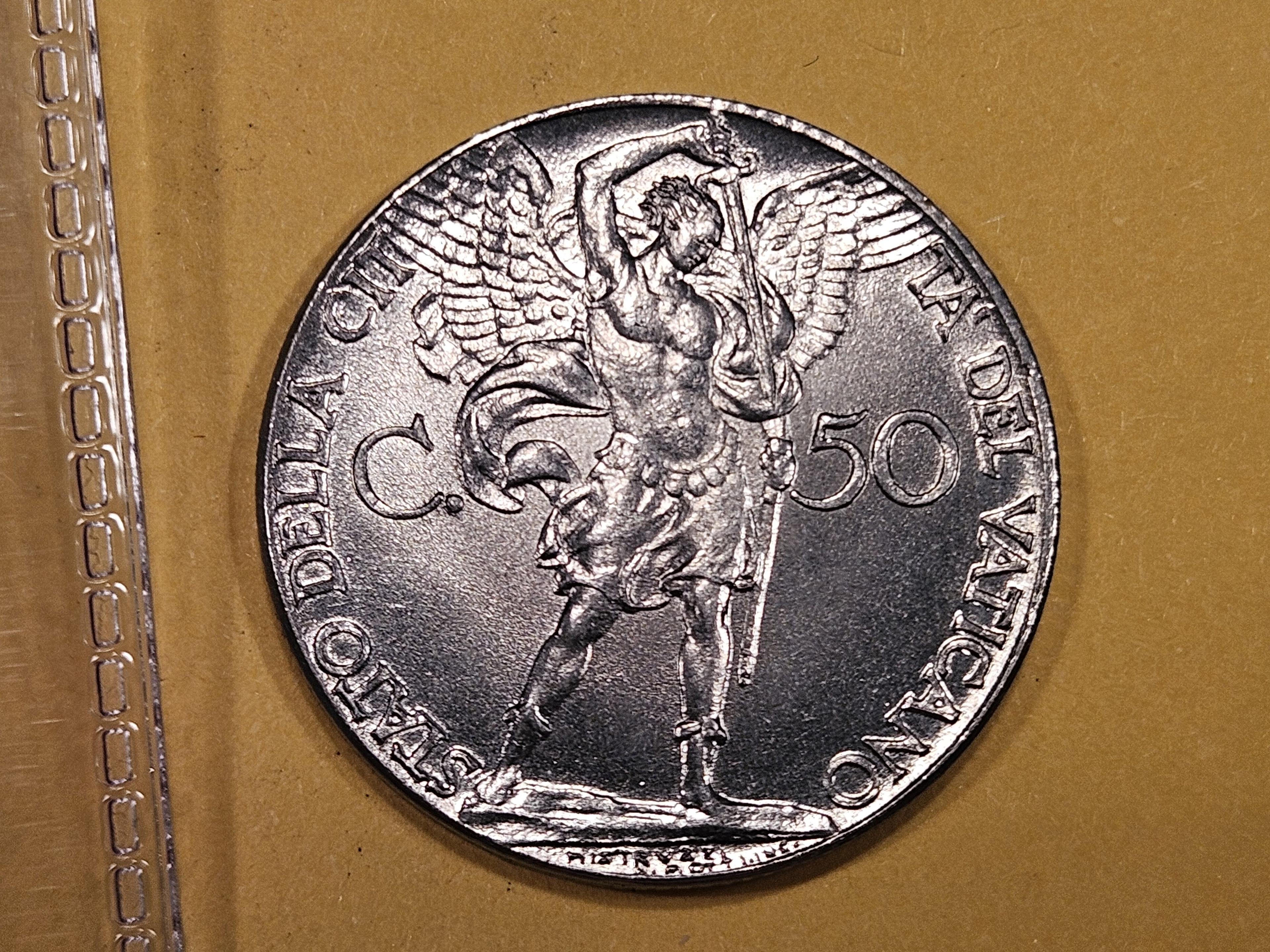 GEM Brilliant Uncirculated 1941 Vatican 50 centavo