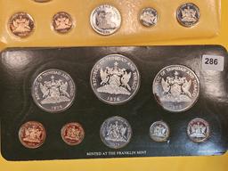 Two 1974 GEM Proof Deep Cameo Trinidad and Tobago Silver Coin Sets