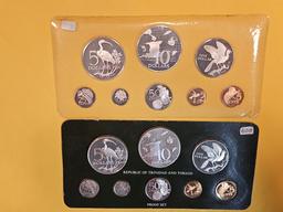 Two 1974 GEM Proof Deep Cameo Trinidad and Tobago Silver Coin Sets
