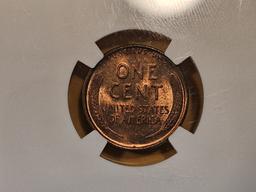 NGC 1923 Wheat cent in Mint State 64 Red-Brown