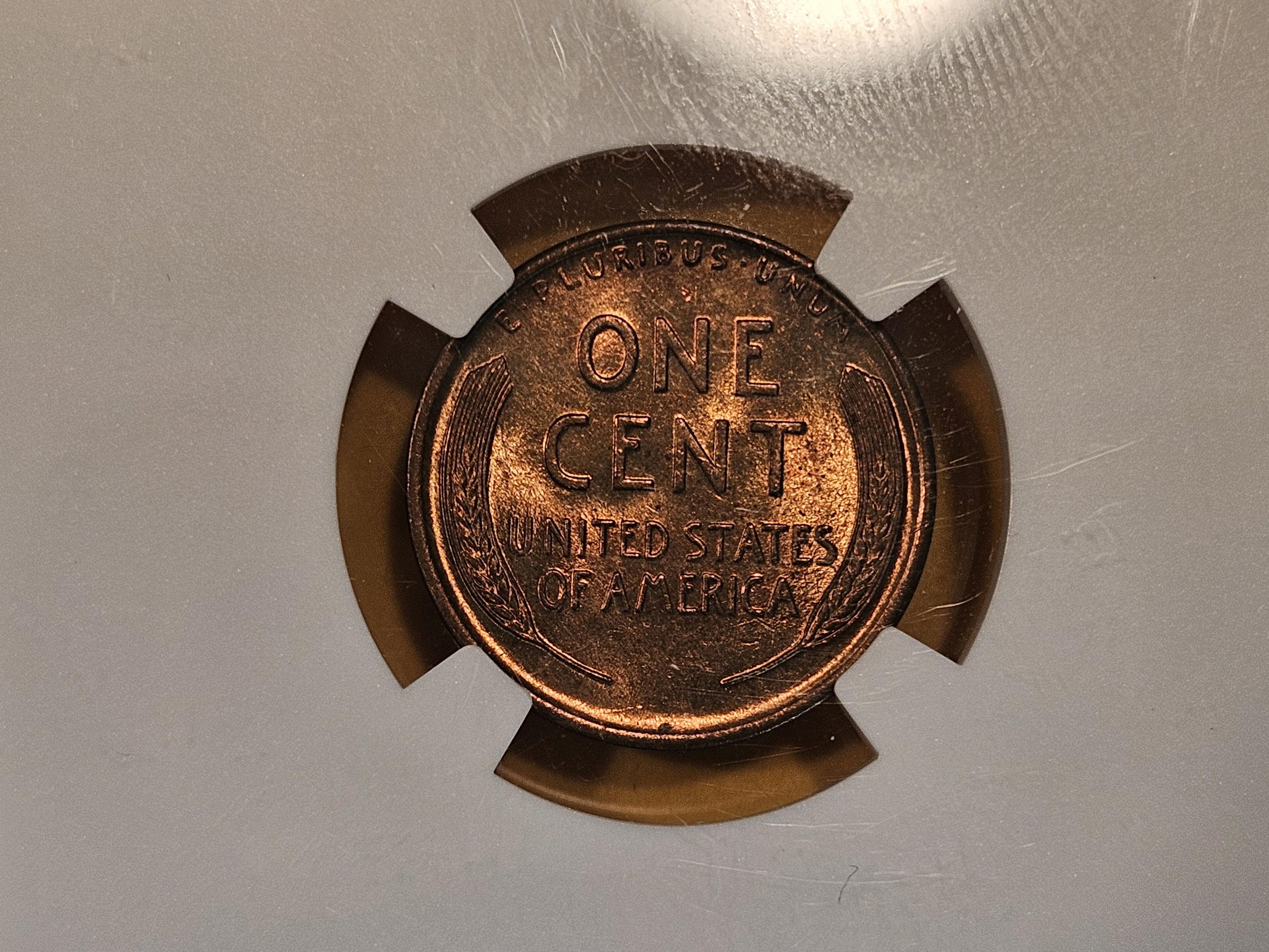 NGC 1923 Wheat cent in Mint State 64 Red-Brown