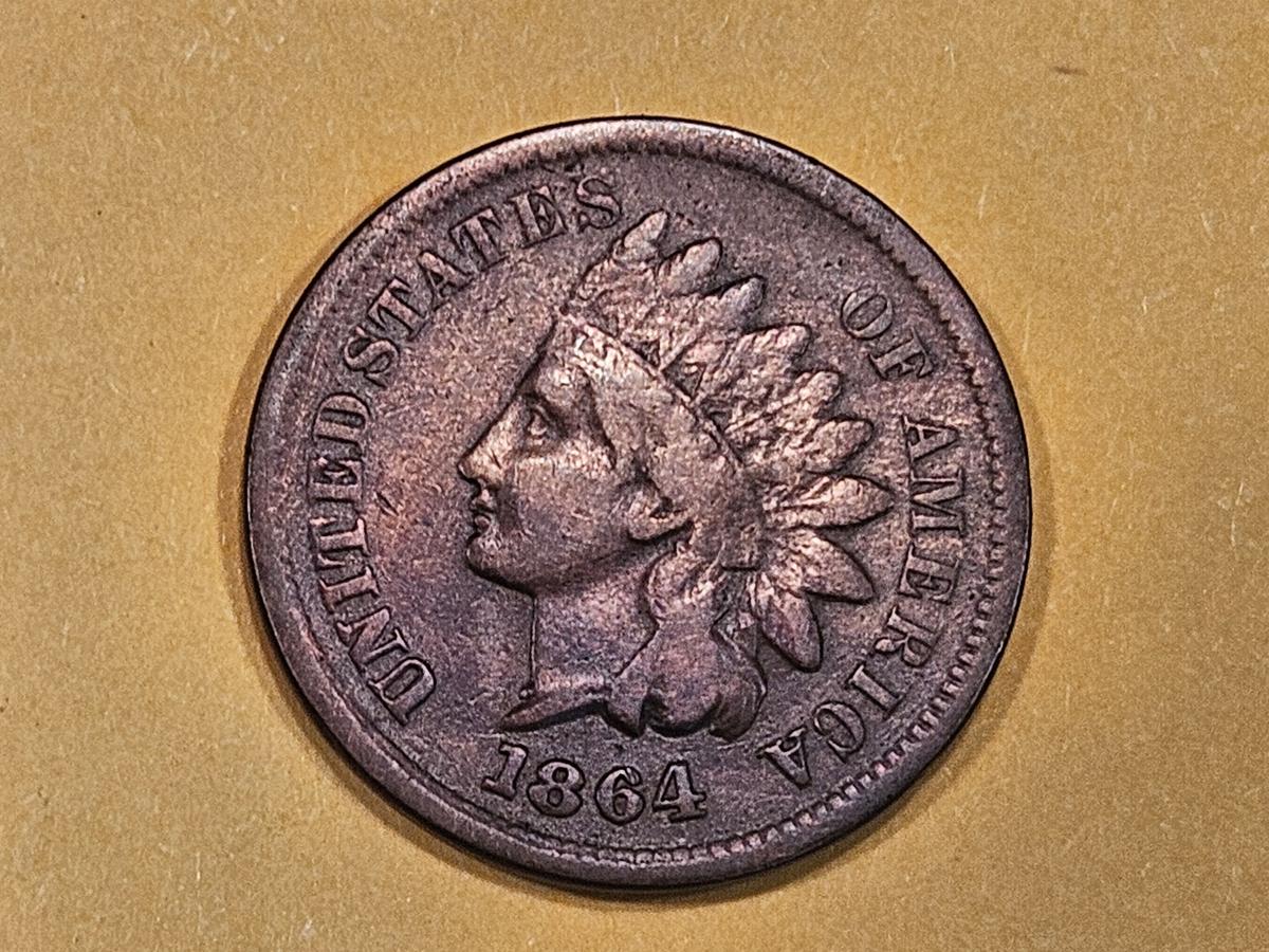 Semi-Key 1864-L Indian cent