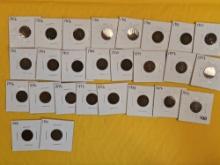 Twenty-six Indian cents in 2x2's