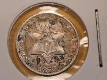 1853 Three Cent Silver Trime