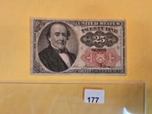Nicer Series of 1874 Twenty-five cent Fractional Currency