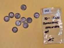 Ten Silver Netherlands 10 cents in Very fine