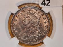 * NGC 1831 Capped Bust Half Dollar in About Uncirculated - 53
