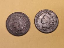 Two Better date Indian Cents in Very Good