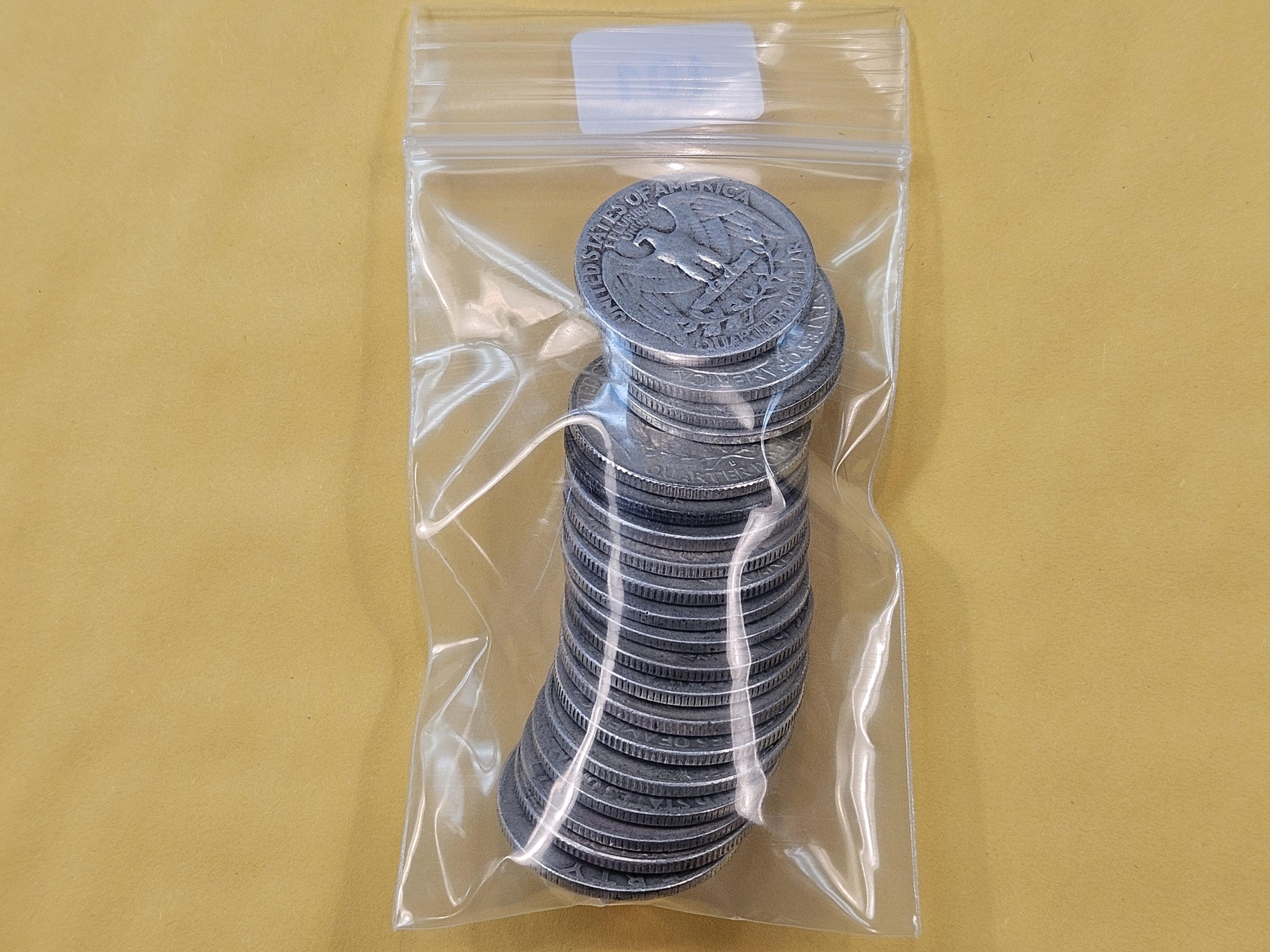 Bag of Twenty Washington Silver Quarters