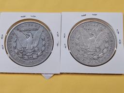 Two Morgan Silver Half Dollars