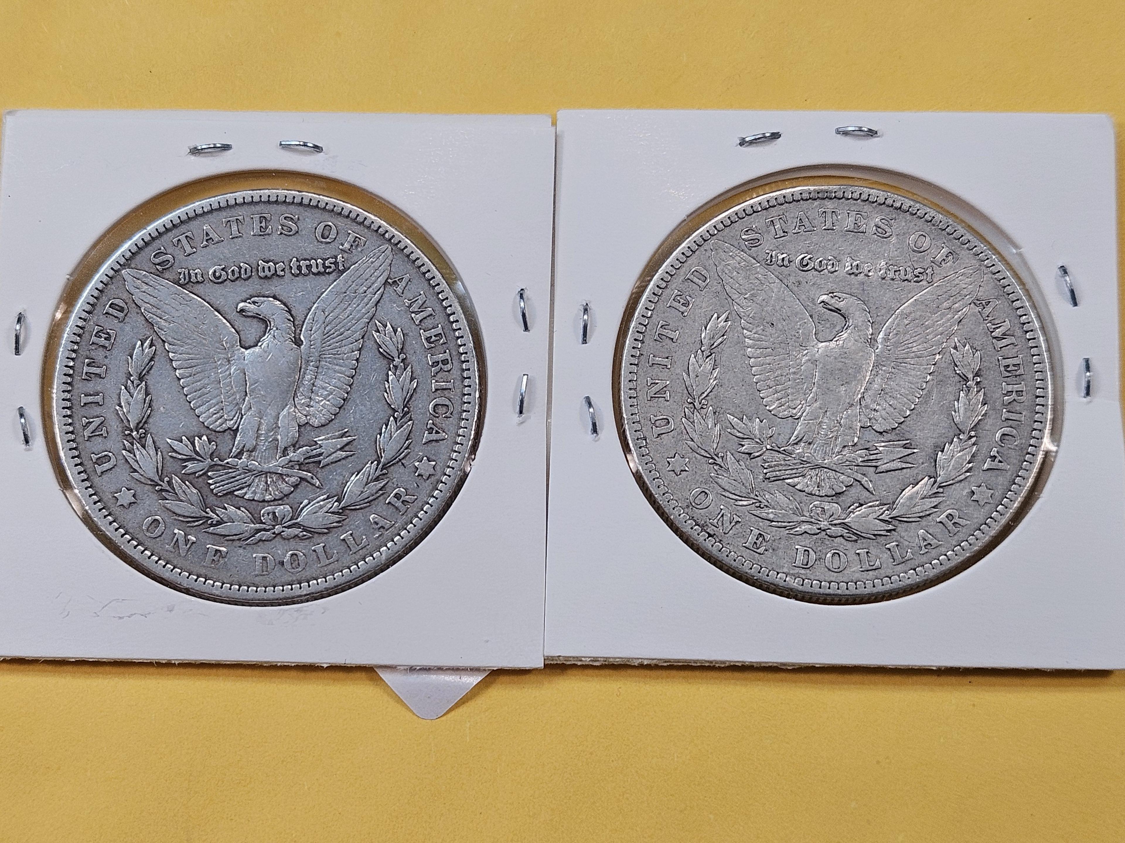 Two Morgan Silver Half Dollars