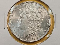 Two Bright About Uncirculated Morgan Silver Dollars