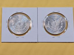 Two Bright About Uncirculated Morgan Silver Dollars