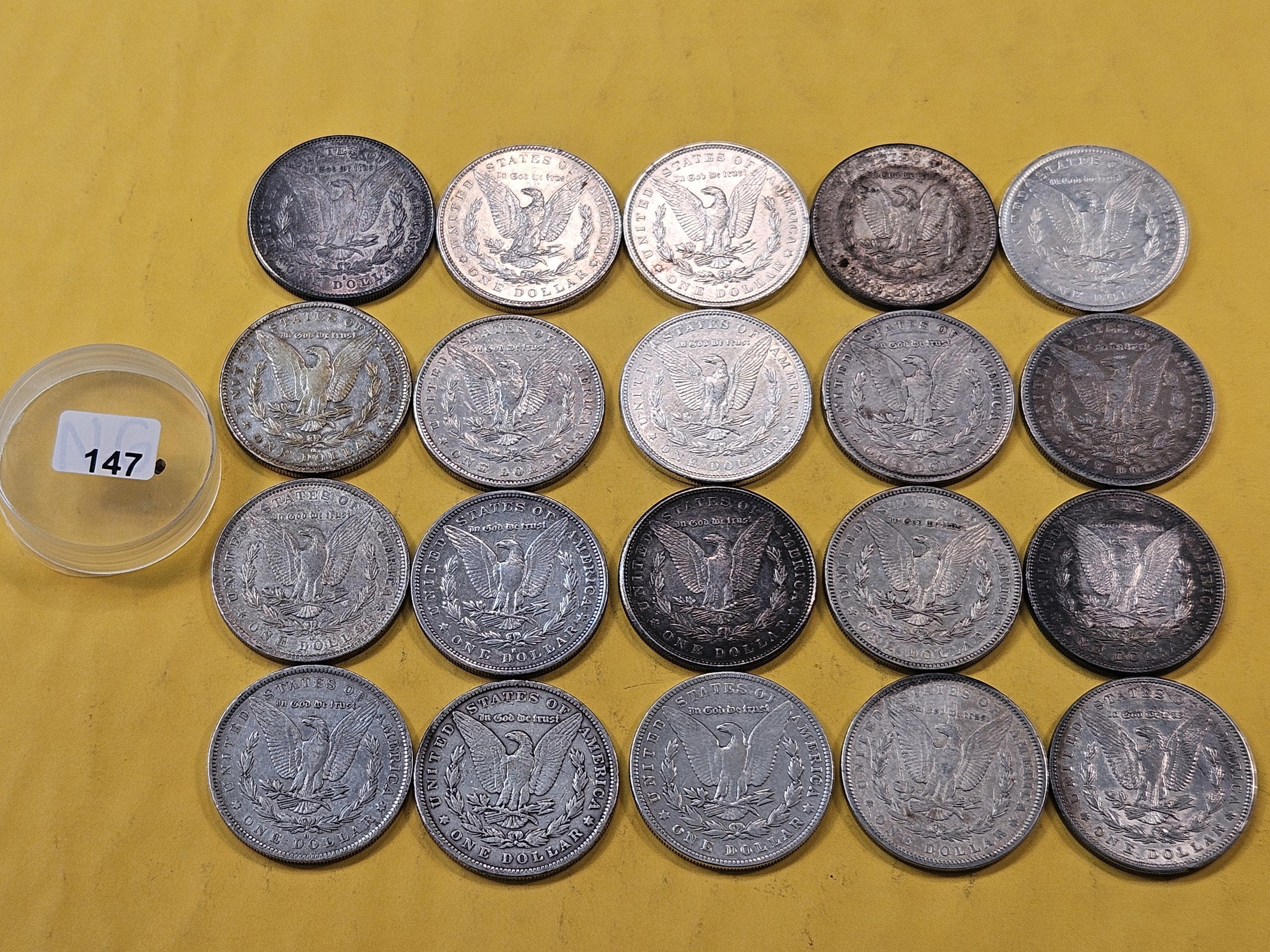 ** FULL ROLL ** Twenty Morgan Silver Dollars