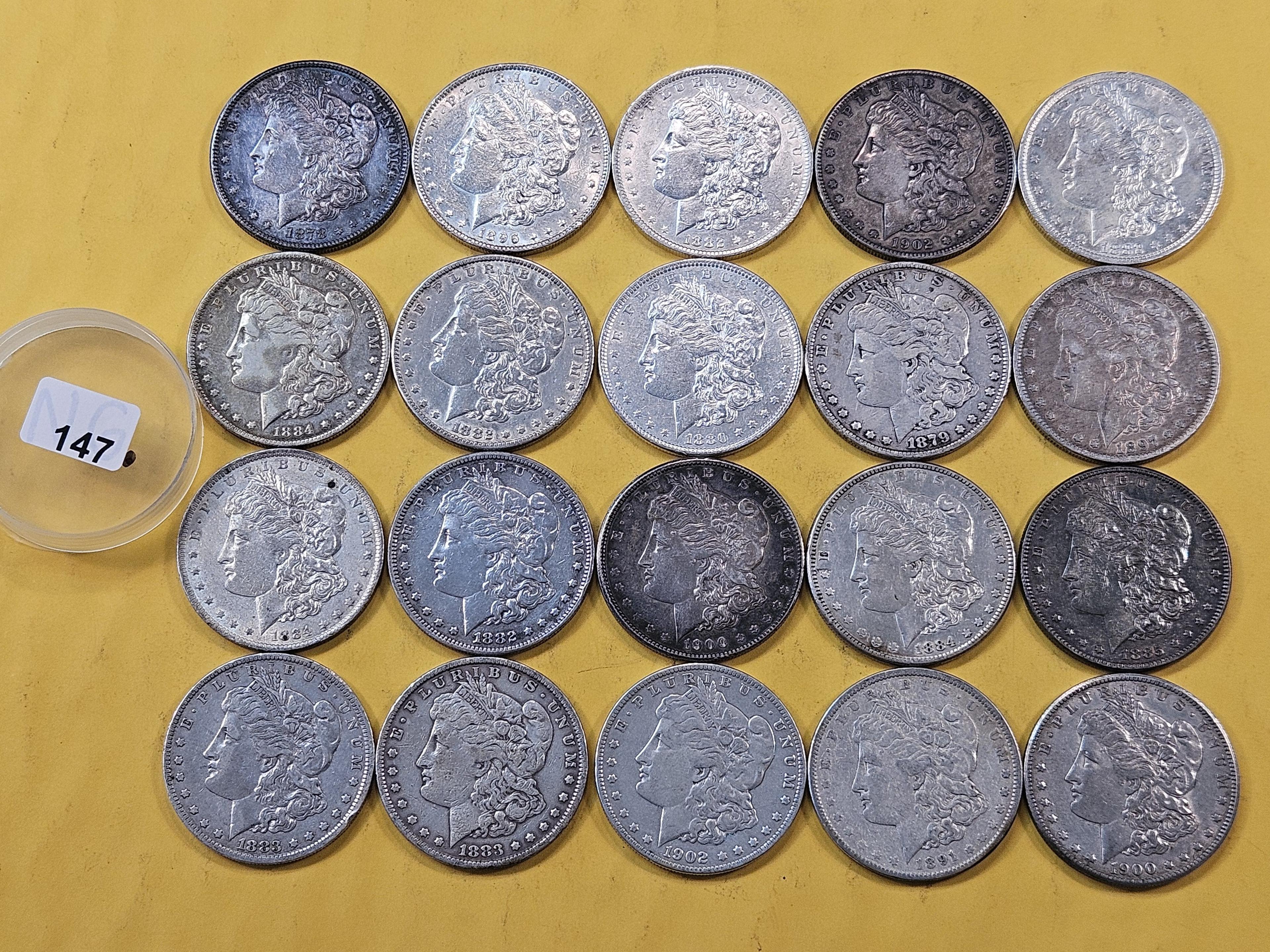 ** FULL ROLL ** Twenty Morgan Silver Dollars