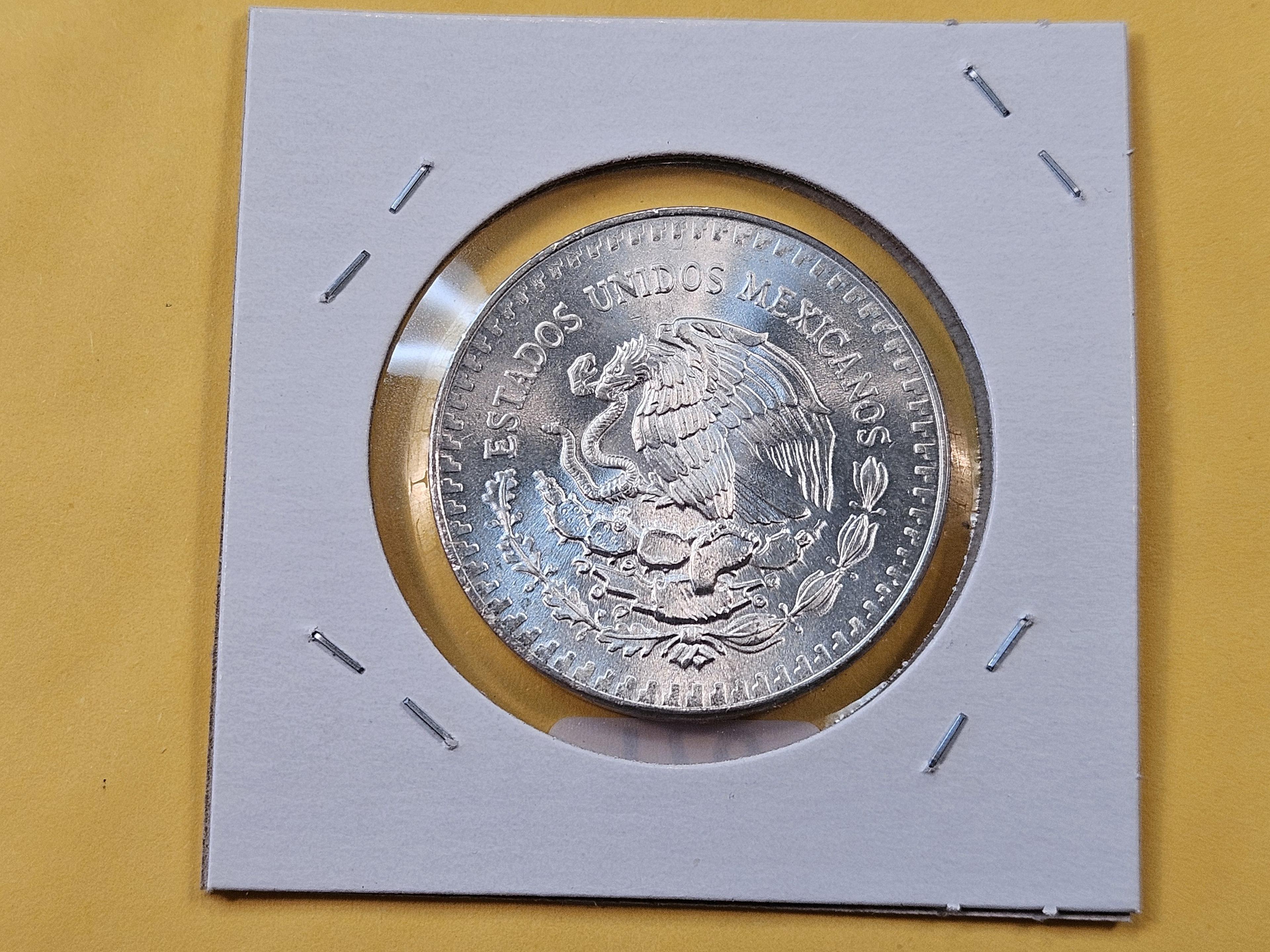 GEM Brilliant Uncirculated 1985 Mexico Silver Onza