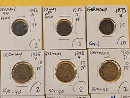 Twenty Circulated- About Uncirculated World coins from Germany