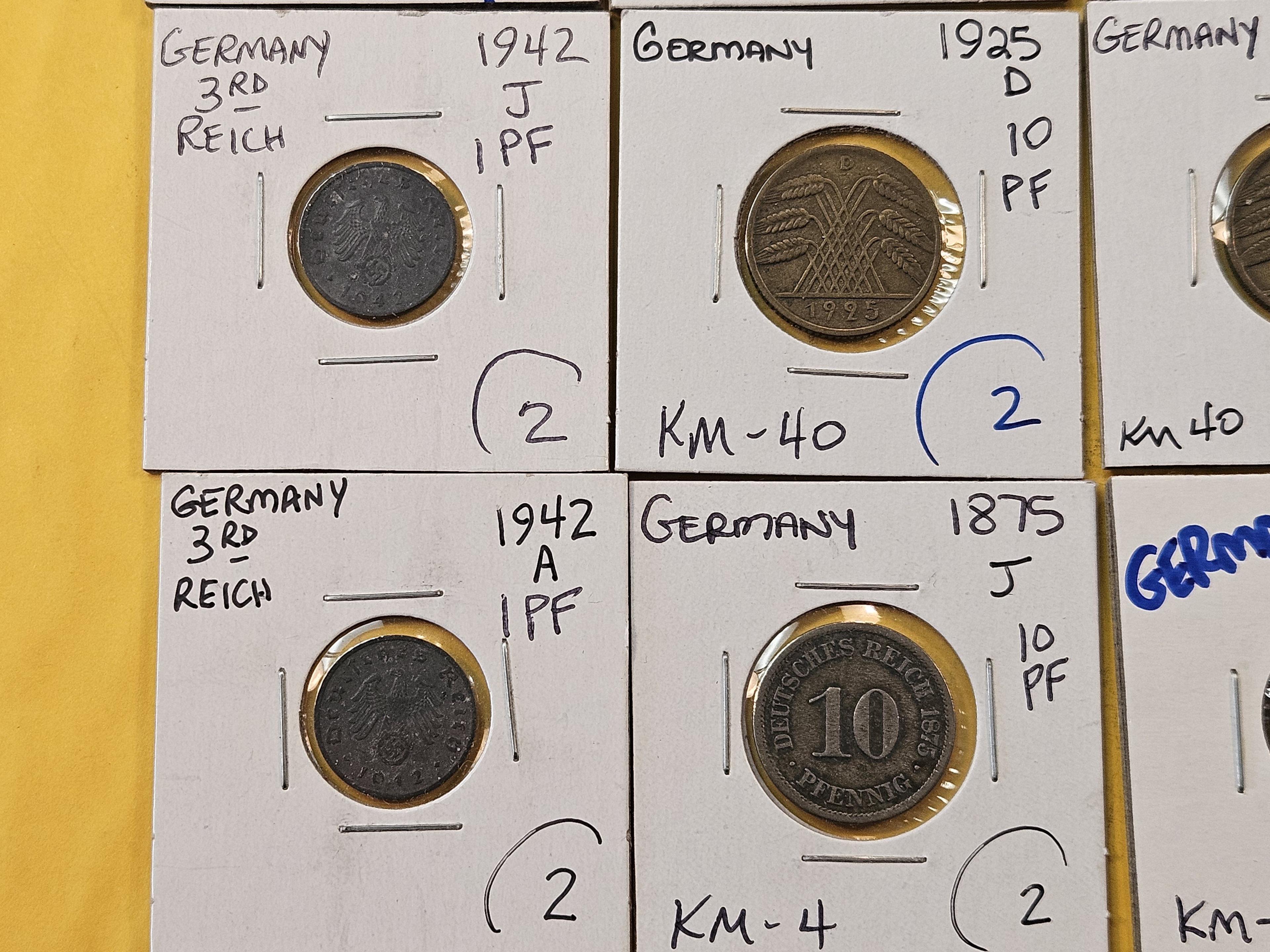 Twenty Circulated- About Uncirculated World coins from Germany