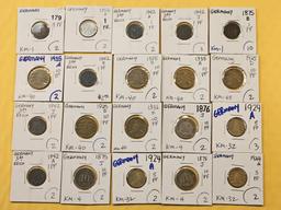 Twenty Circulated- About Uncirculated World coins from Germany