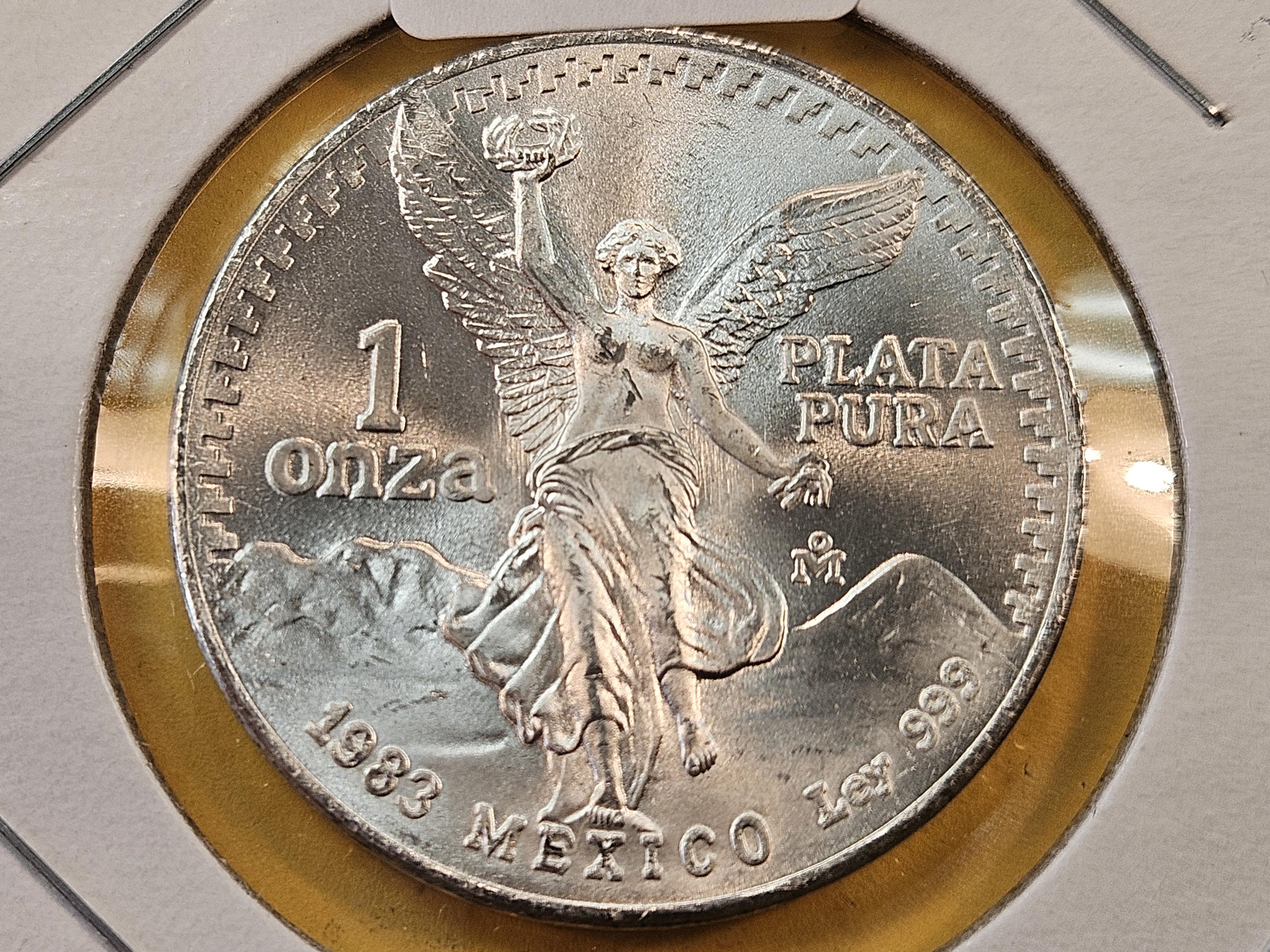 GEM Brilliant Uncirculated 1983 Mexico Silver Onza