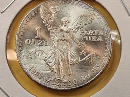 GEM Brilliant Uncirculated 1983 Mexico Silver Onza