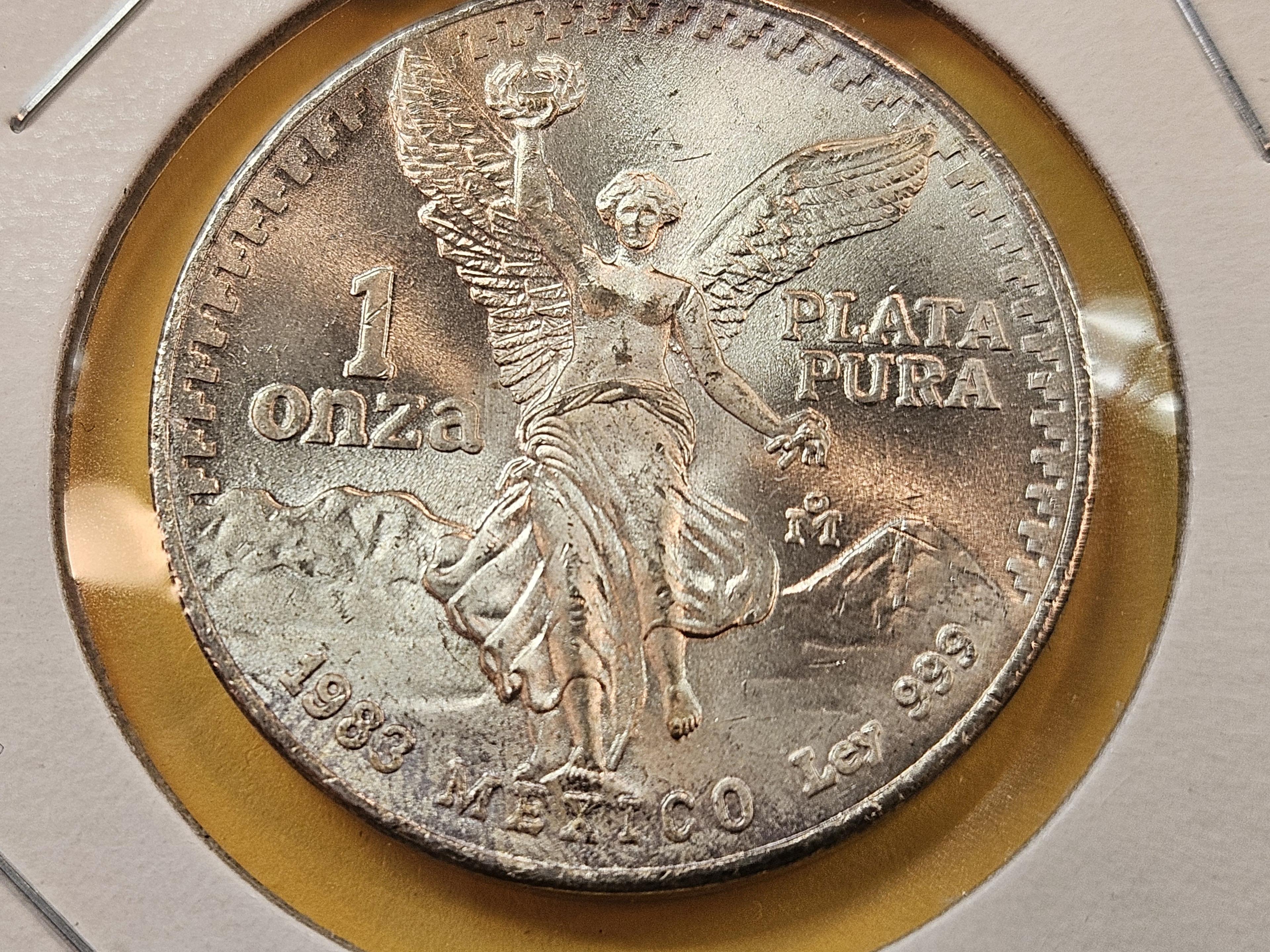 GEM Brilliant Uncirculated 1983 Mexico Silver Onza