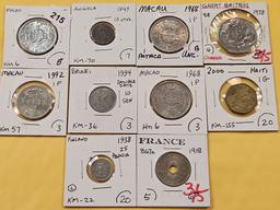 Ten Mixed World Coins