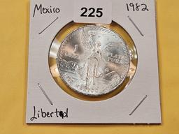 GEM Brilliant Uncirculated 1982 Mexico Silver Onza