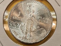 GEM Brilliant Uncirculated 1982 Mexico Silver Onza