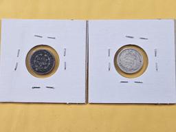 Two Little Better Seated Liberty Half Dimes