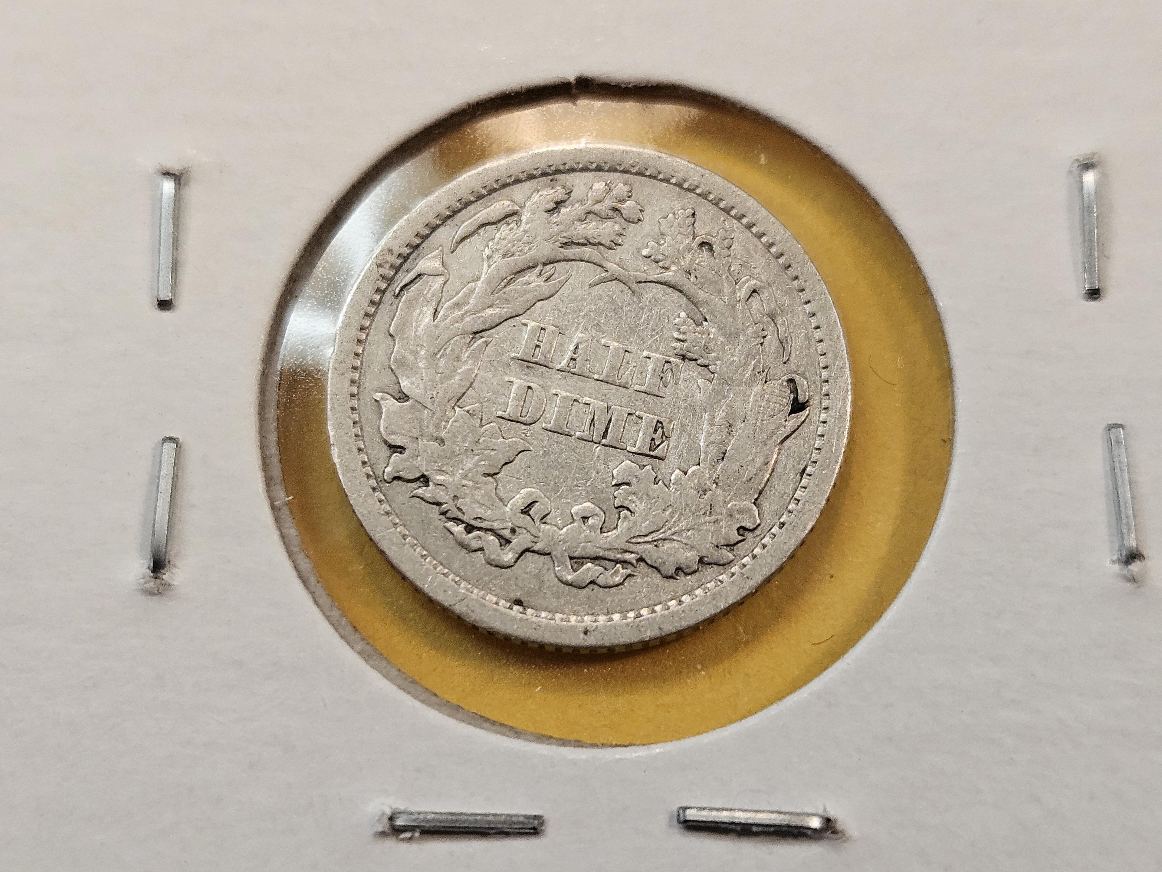 Two Little Better Seated Liberty Half Dimes