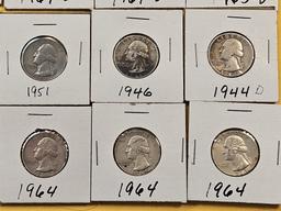 Twenty Washington Silver Quarters
