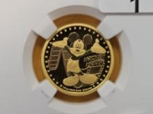 DISNEY GOLD! PERFECT! NGC 2014 Gold Niue $25 in Proof 70 Ultra Cameo