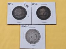 Three Silver Half Dollars