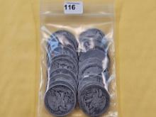 Twenty Mixed Silver Half Dollars, Mostly Walkers