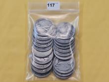 Twenty Mixed Silver Half Dollars, Mostly Walkers