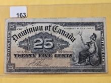 Series of 1900 Dominion of Canada Twenty-five Cent Fractional Note