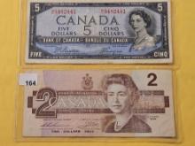 Two Canadian Paper Notes