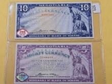 Two Norfed American Liberty Currency Silver Certificates