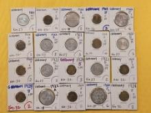 Twenty Circulated- About Uncirculated World coins from Germany