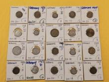 Twenty Circulated- About Uncirculated World coins from Germany