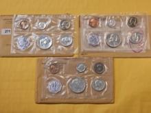 Three US 90% Silver Proof Sets