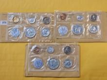 Three US 90% Silver Proof Sets