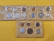 Three US 90% Silver Proof Sets