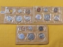 Three US 90% Silver Proof Sets