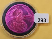 One Troy Ounce .999 fine Silver Colorized Art Round