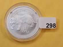 One Troy Ounce .999 fine Silver Art Round