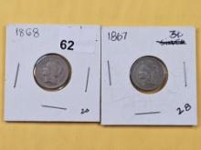 Two 3-Cent Nickels