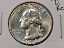 VARIETY! GEM Brilliant Uncirculated 1958 Type B Reverse Washington Silver Quarter